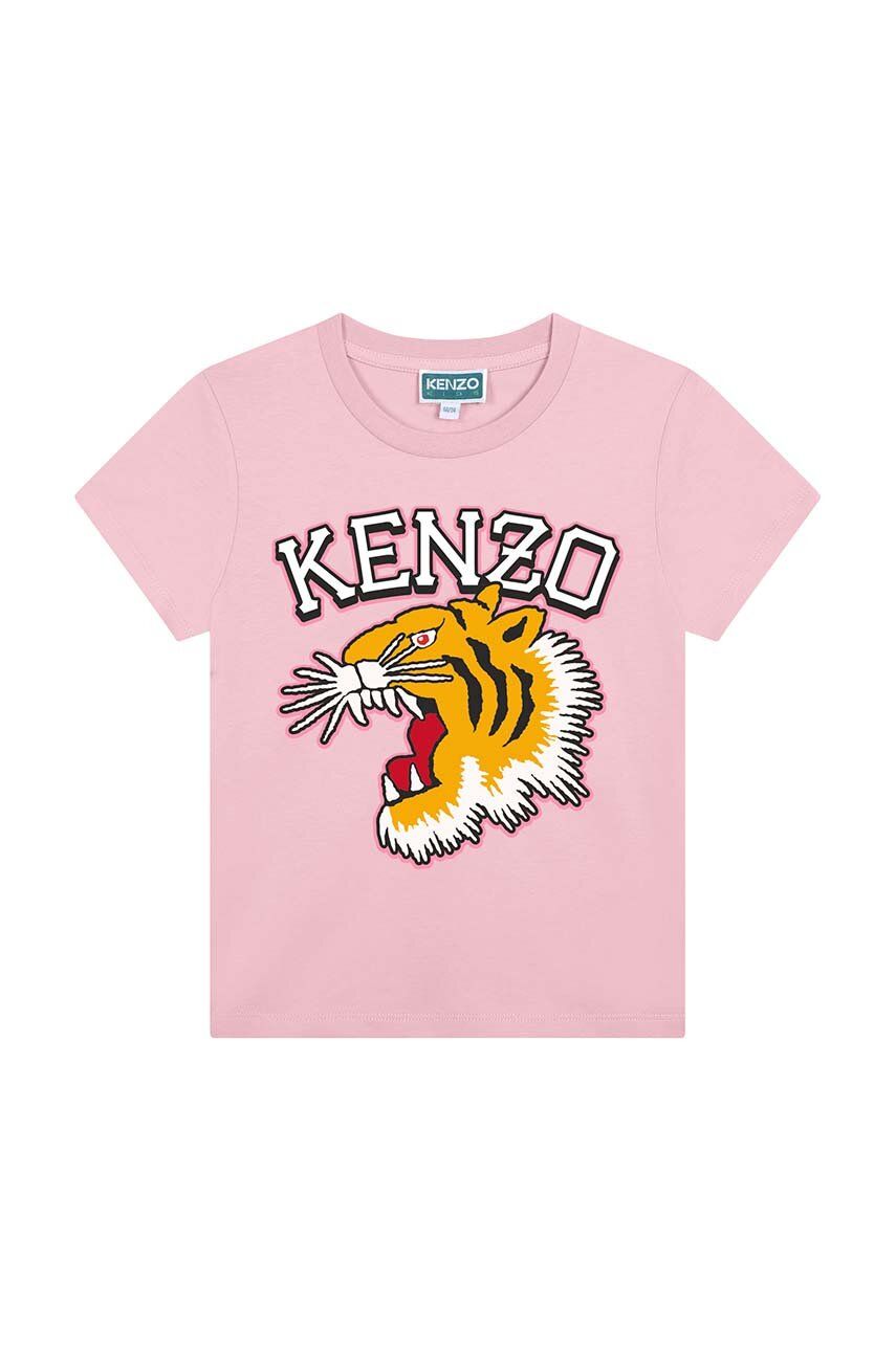 Kenzo Kids tricou de bumbac pentru copii culoarea roz, K60765