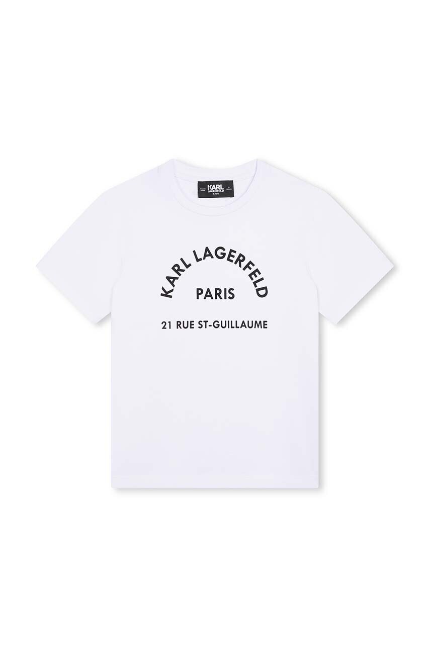 Karl Lagerfeld tricou de bumbac pentru copii culoarea alb, Z30205