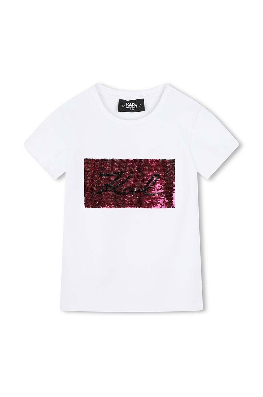 Karl Lagerfeld tricou copii culoarea alb, Z30210