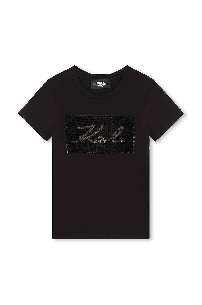 

Детска тениска Karl Lagerfeld в черно Z30210, Черен