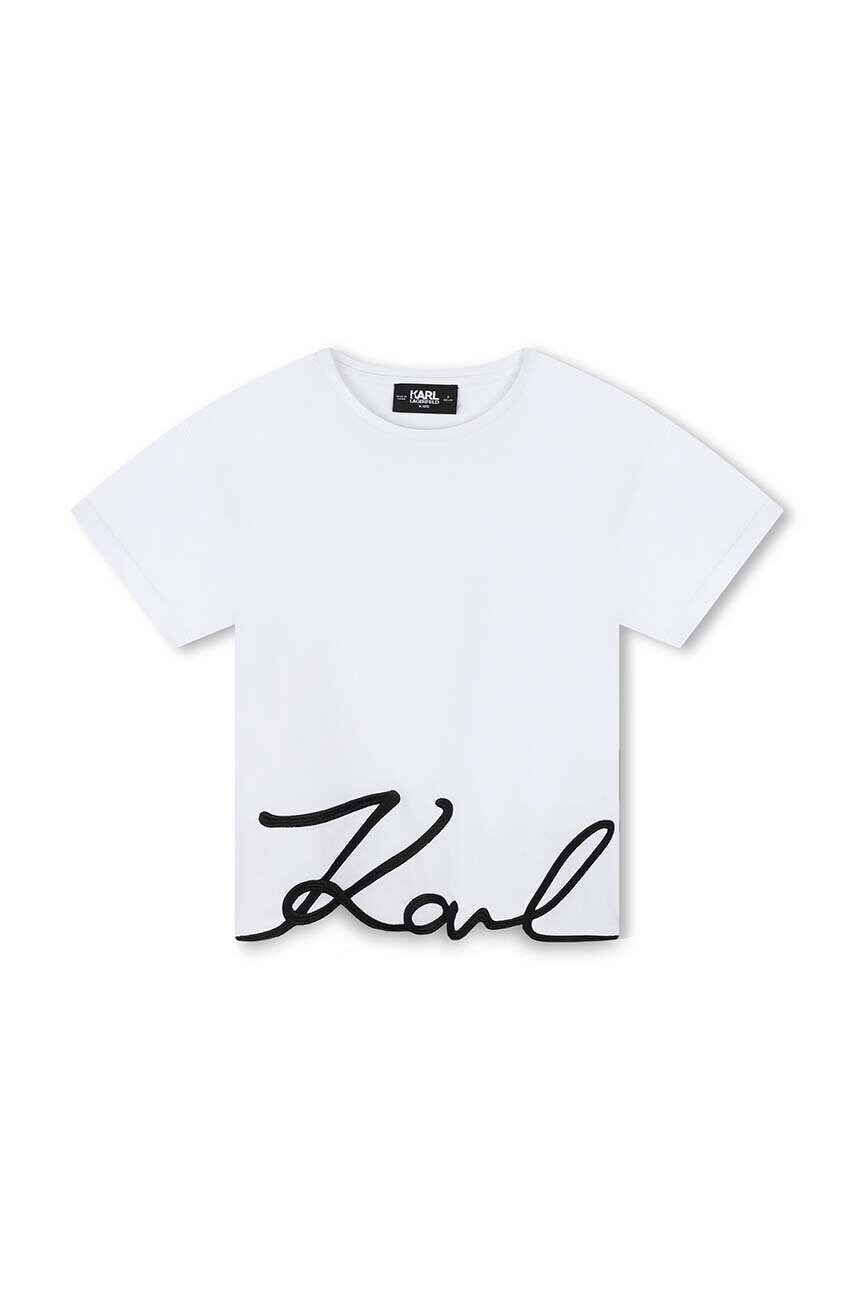 Karl Lagerfeld tricou de bumbac pentru copii culoarea alb, Z30212