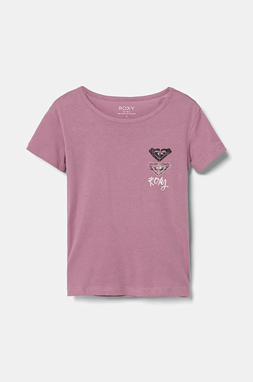 

Детска памучна тениска Roxy DAY AND NIGHT A в розово ERGZT04063, Розов