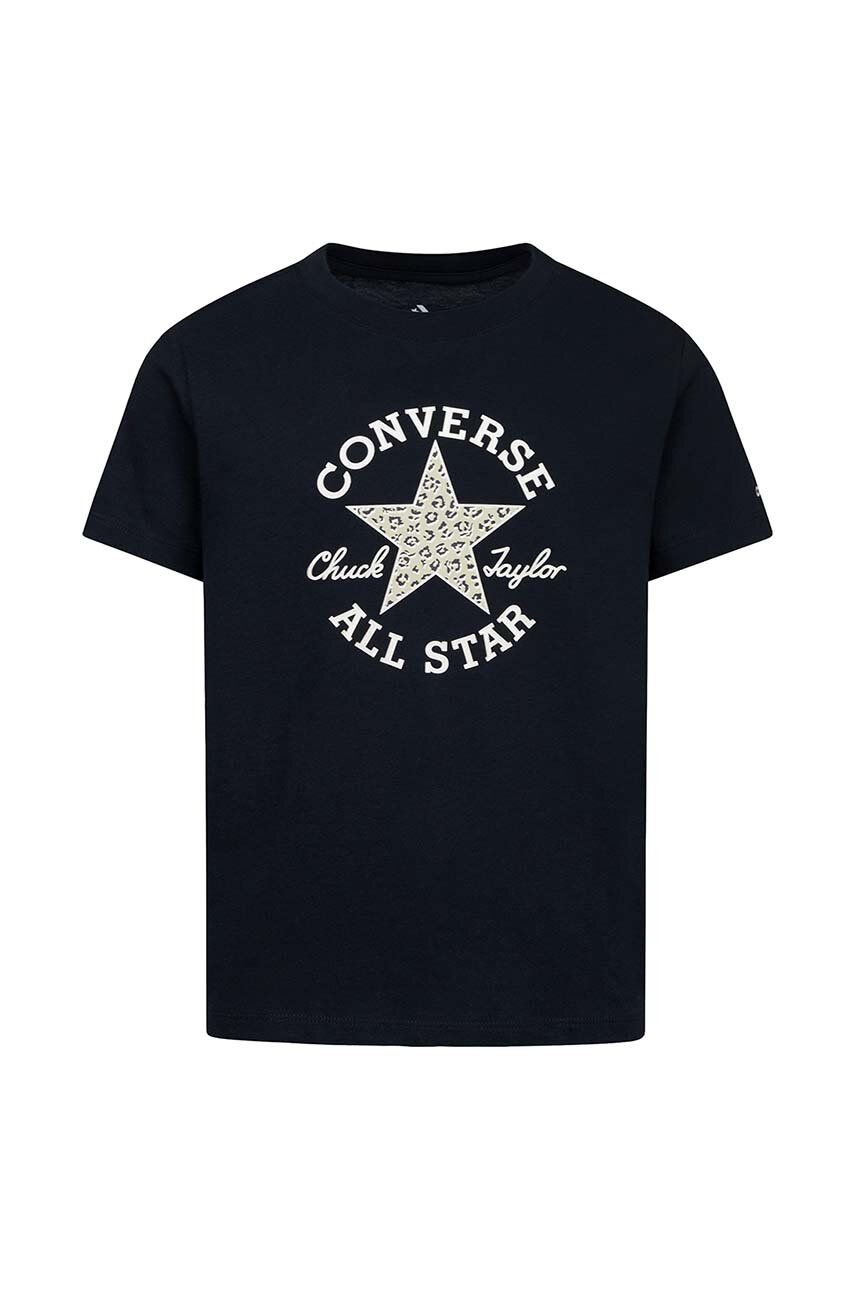 Converse tricou de bumbac pentru copii culoarea negru, 4CF985