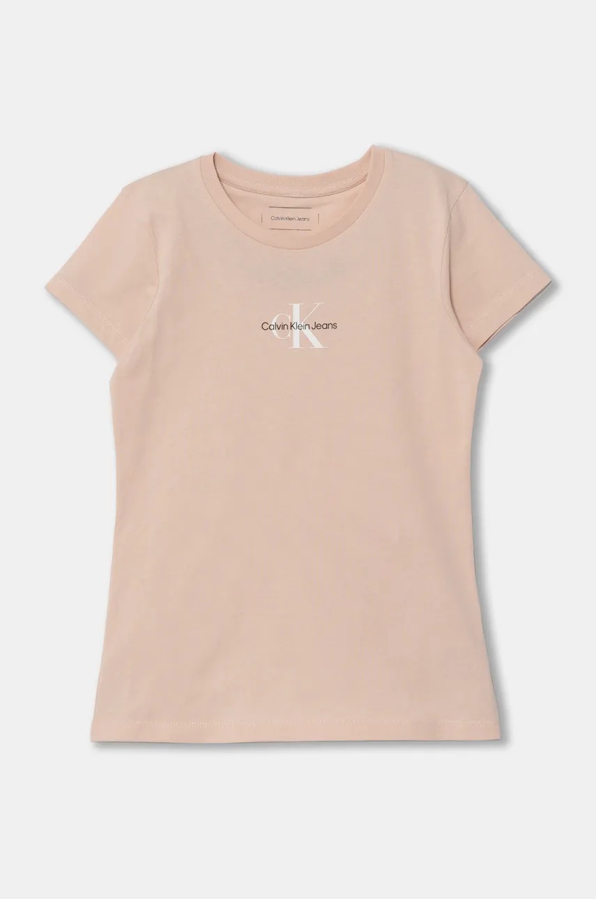 

Детска памучна тениска Calvin Klein Jeans в розово IG0IG01470, Розов