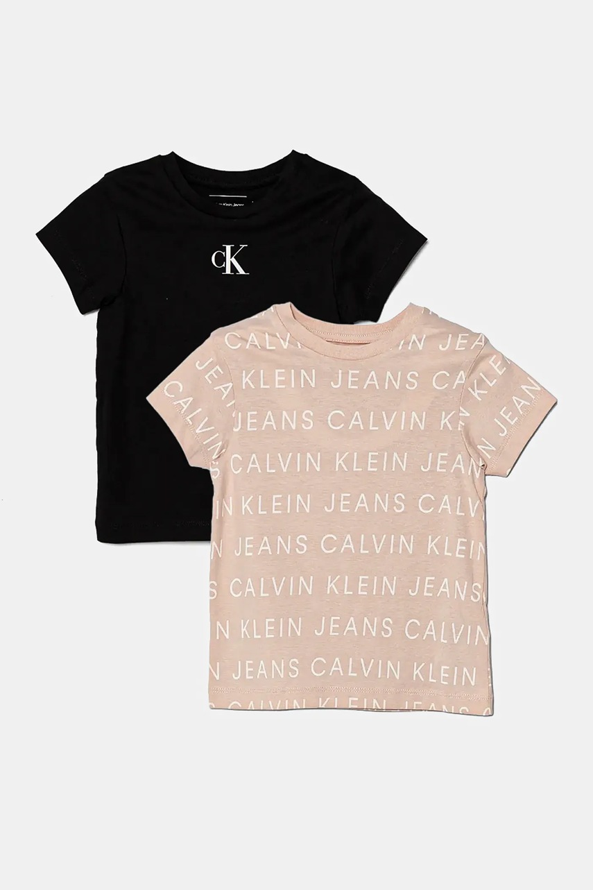 

Детска памучна тениска Calvin Klein Jeans (2 броя) в розово IG0IG02739, Розов