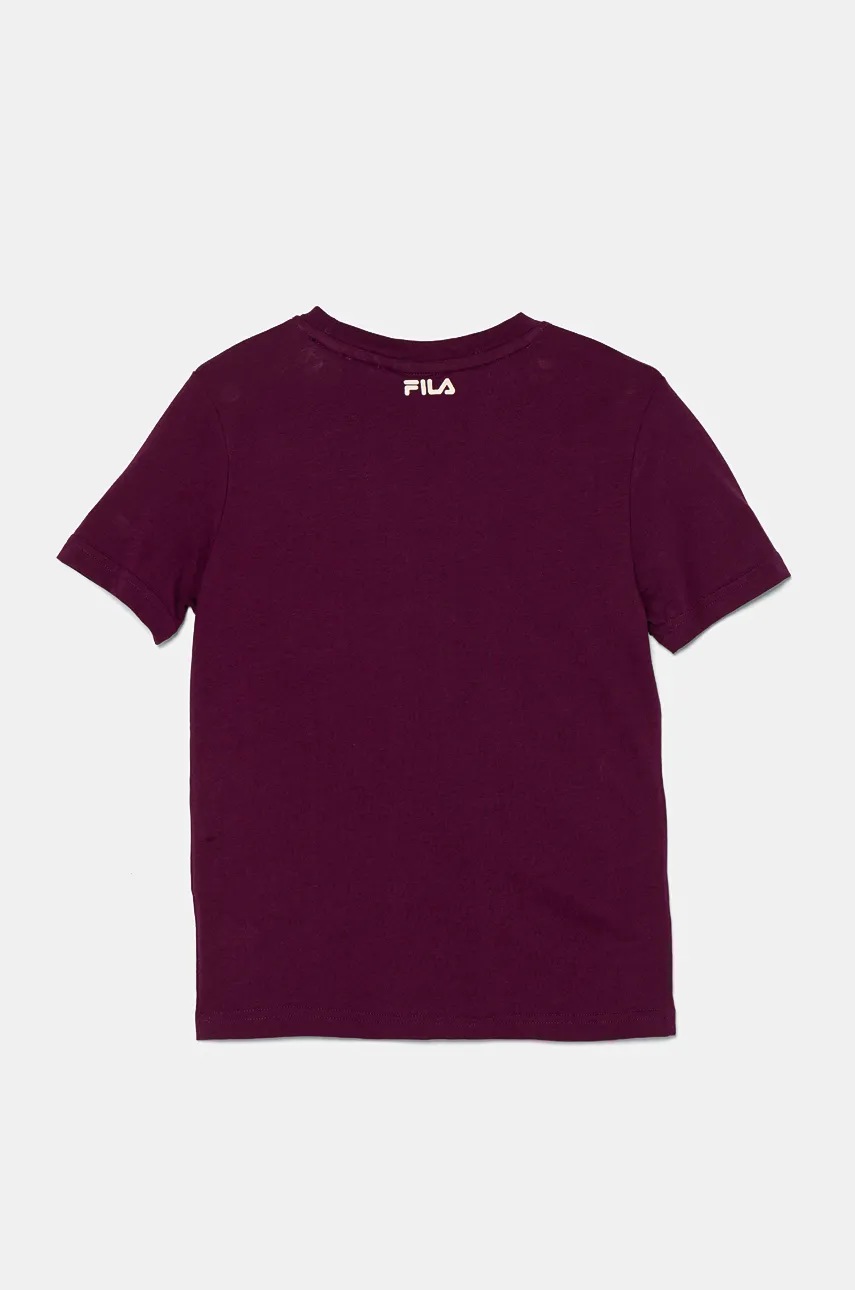 Дитяча бавовняна футболка Fila LINDBERG колір фіолетовий FAK0376