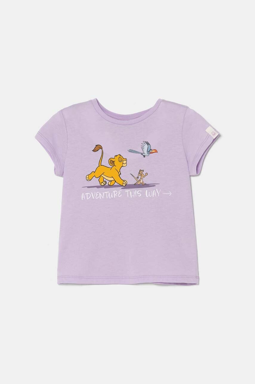 United Colors of Benetton tricou de bumbac pentru copii culoarea violet, 3I1XG10GS