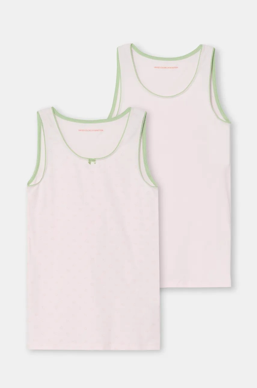 United Colors of Benetton top copii 2-pack culoarea roz, 3SP20H00M