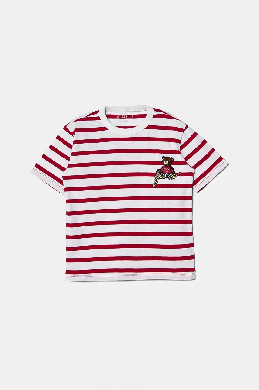 

Детска памучна тениска Guess в бордо J4BI08 KCGS4