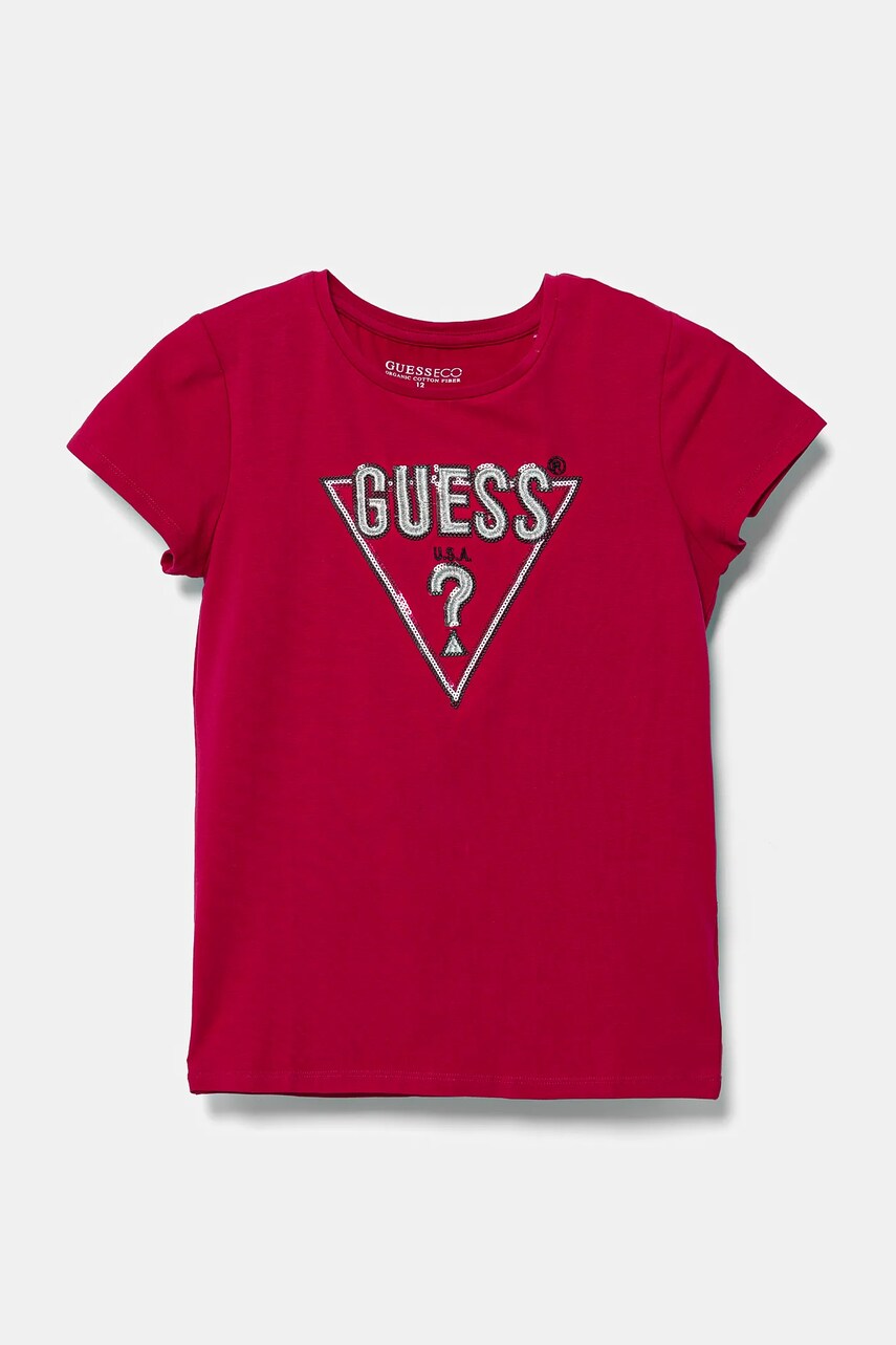 Levně Dětské tričko Guess růžová barva, J4BI33 J1314