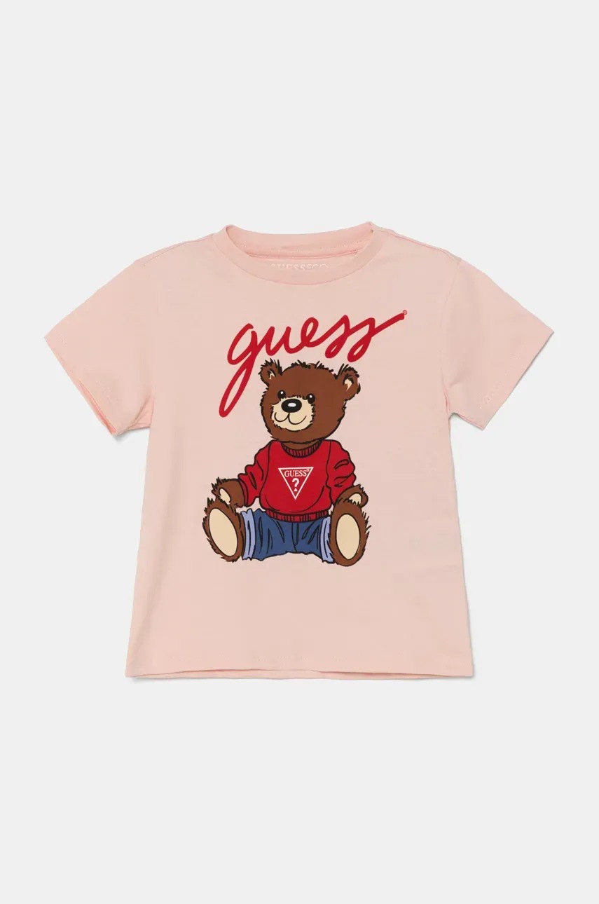 

Детска памучна тениска Guess в розово H4BT01 I3Z14, Розов