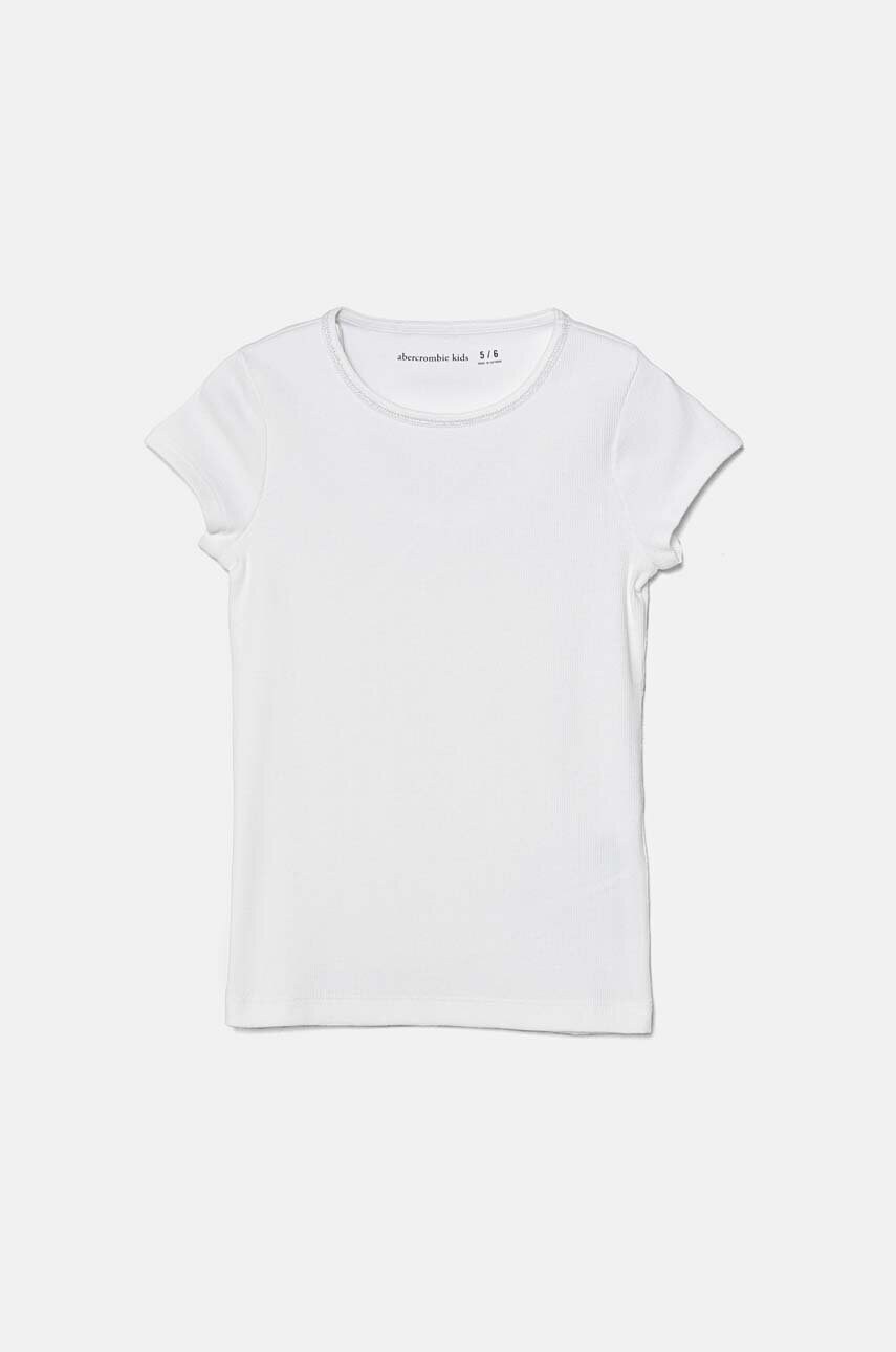 Abercrombie & Fitch tricou copii culoarea alb, KI239-4128 Abercrombie & Fitch tricou copii culoarea alb, KI239-4128