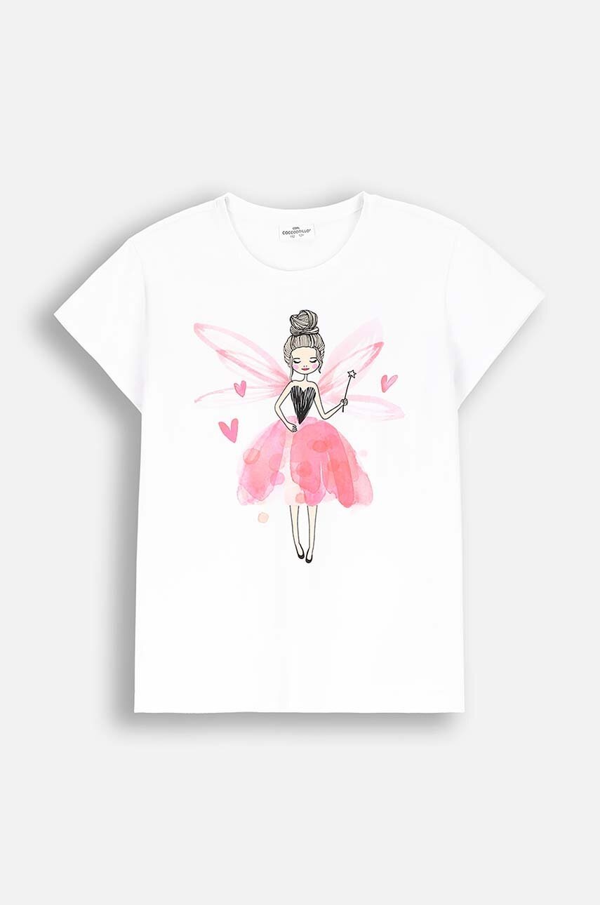 

Детска тениска Coccodrillo в бяло EVERYDAY GIRL, Бял