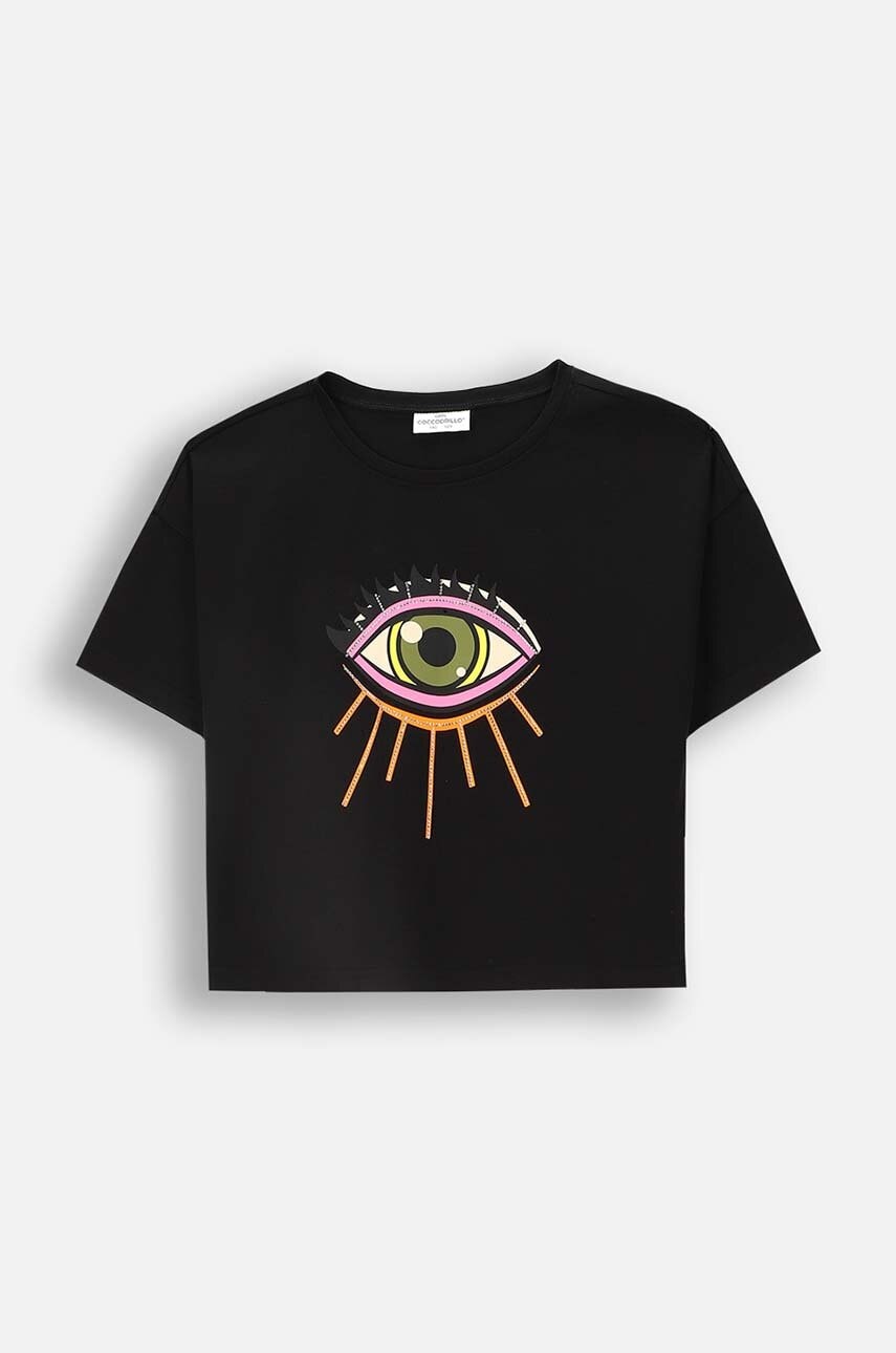 Coccodrillo tricou copii culoarea negru, MYSTIC NATURE GIRL JUNIOR