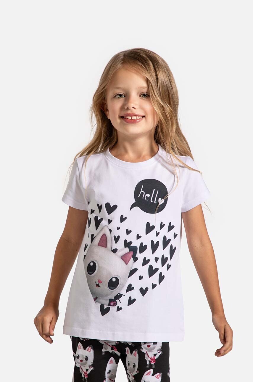 Coccodrillo tricou copii culoarea alb, LICENCE GIRL DISNEY