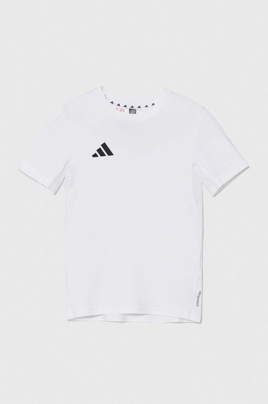 adidas tricou copii J TEAM TEE culoarea alb, neted, IT5056