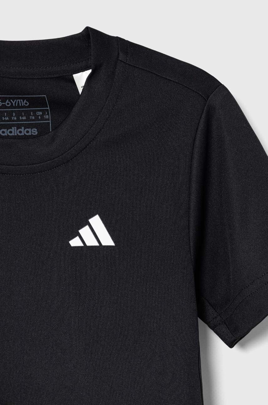 Дитяча футболка adidas Performance B CLUB 3STR TEE колір чорний з принтом HR4229