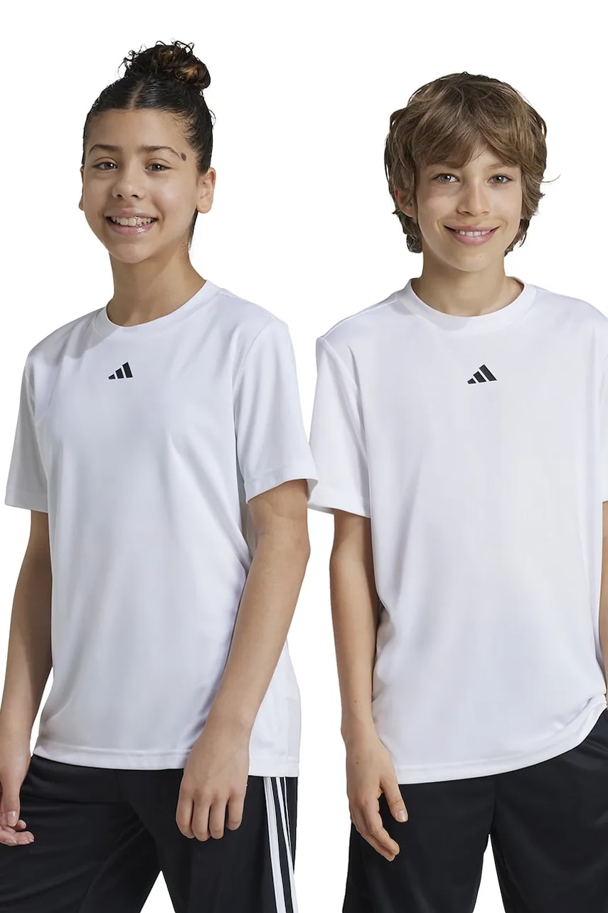 adidas tricou copii J TR-ES T culoarea alb, cu imprimeu, IW0853 adidas tricou copii J TR-ES T culoarea alb, cu imprimeu, IW0853