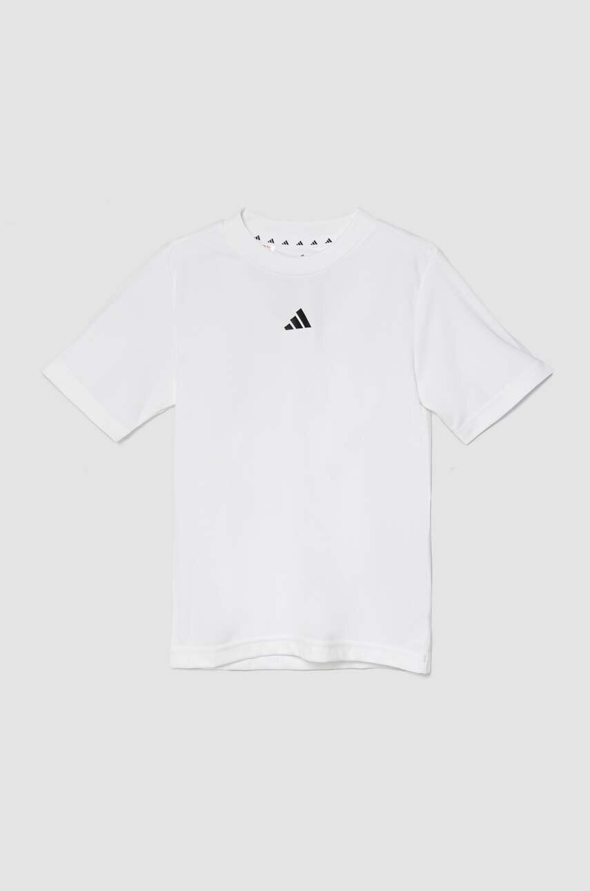 adidas tricou copii J TR-ES T culoarea alb, cu imprimeu, IW0853