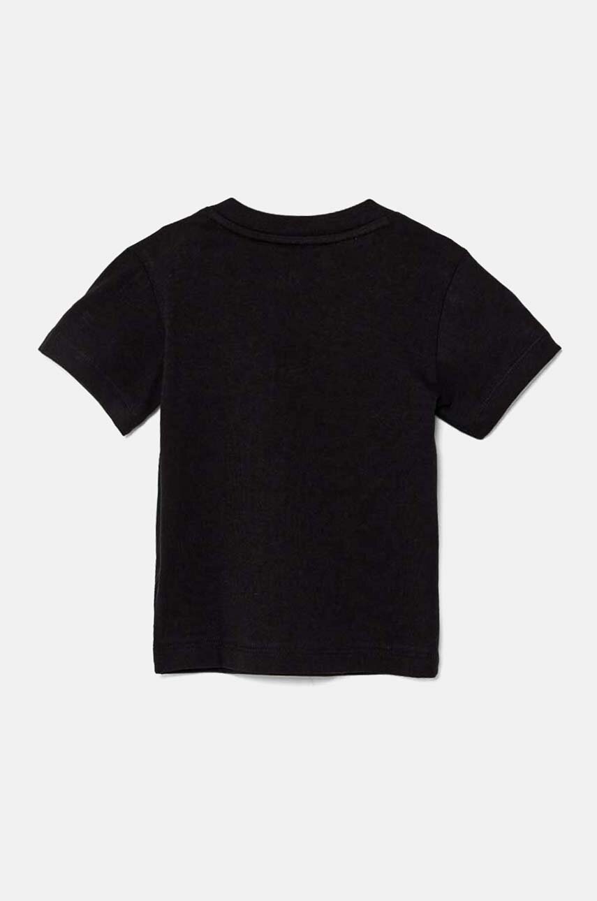 Дитяча бавовняна футболка adidas Originals TREFOIL TEE колір чорний з принтом IX5113