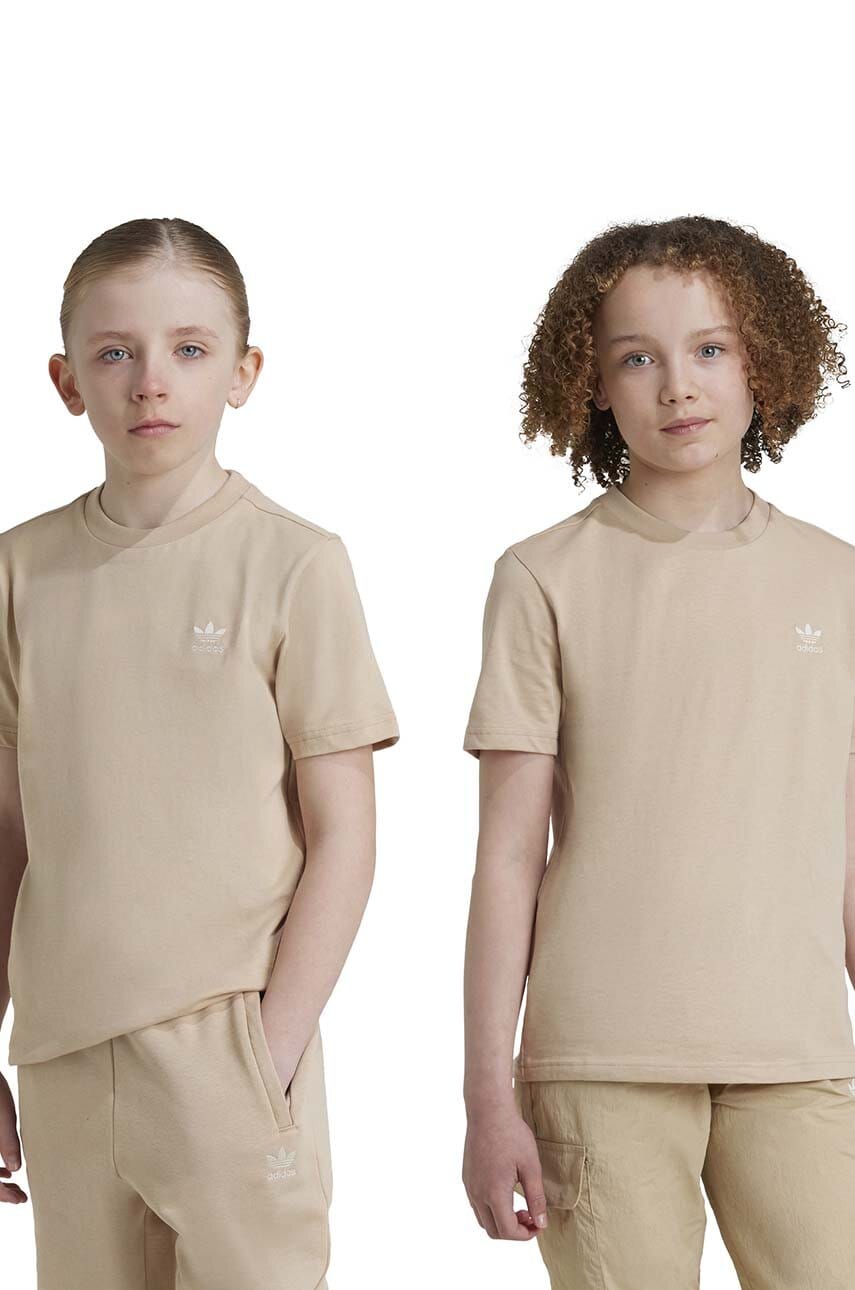 adidas Originals tricou de bumbac pentru copii TEE culoarea bej, cu imprimeu, IX5263 adidas Originals tricou de bumbac pentru copii TEE culoarea bej, cu imprimeu, IX5263