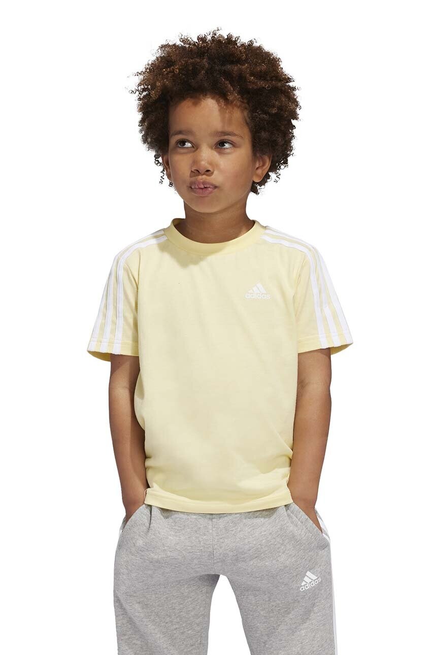 adidas tricou copii LK 3S CO TEE culoarea galben, cu imprimeu, IX7340