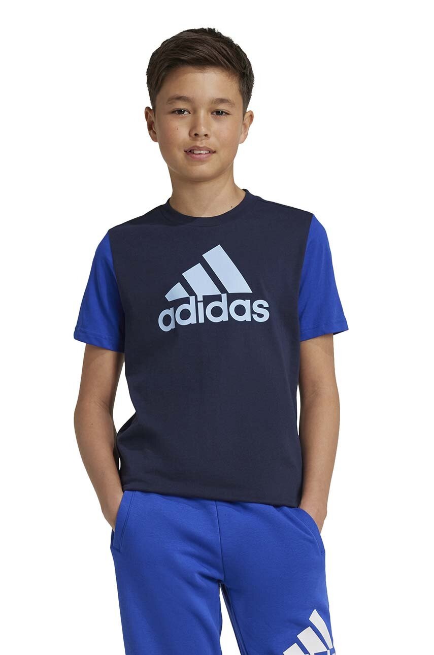 

Детска памучна тениска adidas J BL CB T в тъмносиньо с принт IX9515, Тъмносин