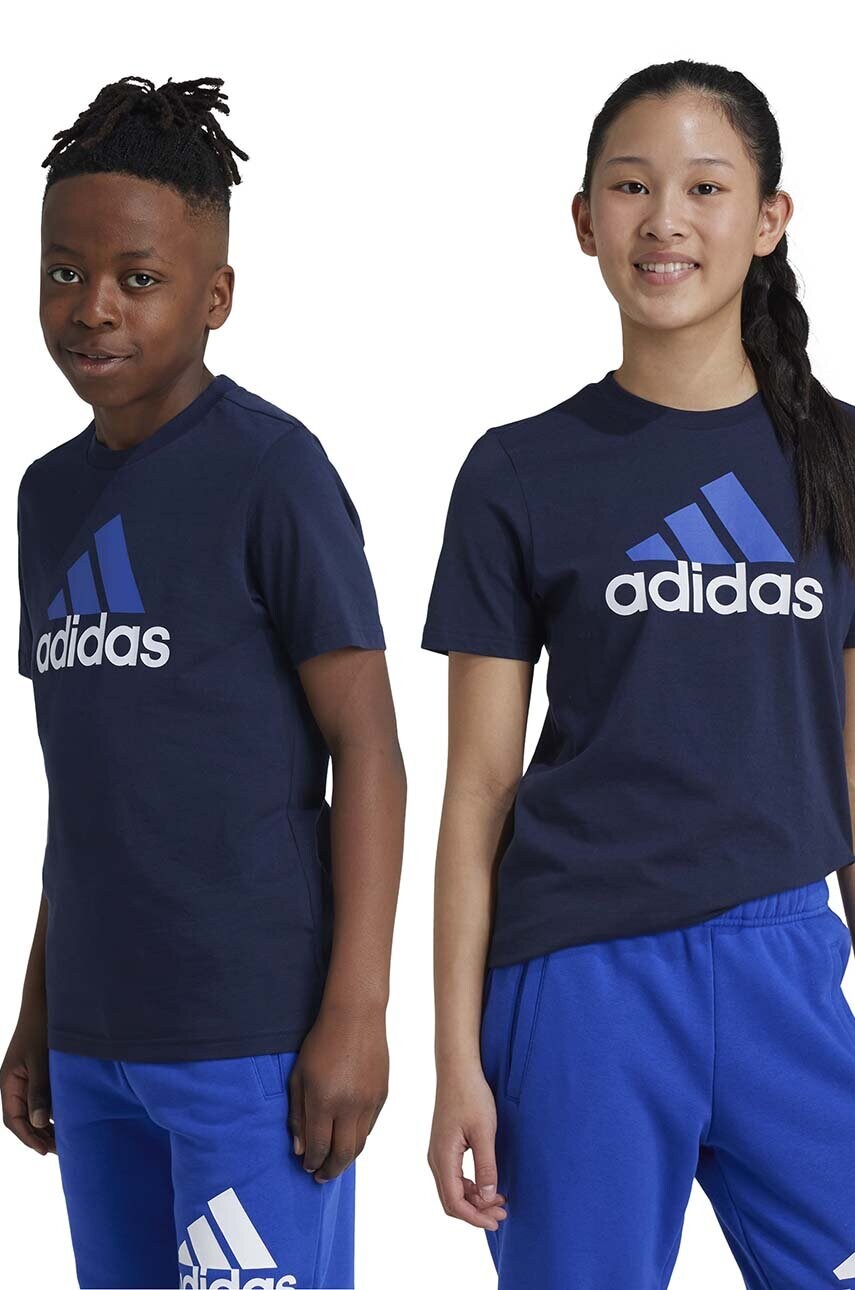 

Детска памучна тениска adidas U BL 2 TEE в тъмносиньо с принт IX9529, Тъмносин