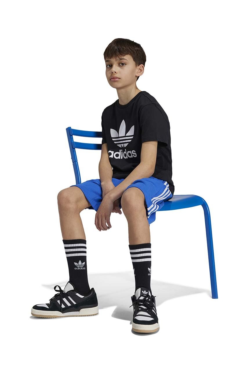 adidas Originals tricou copii TREFOIL TEE culoarea negru, cu imprimeu, IY7421