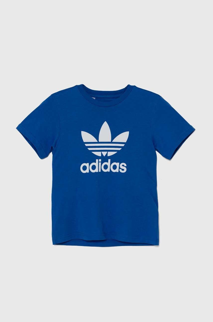 Дитяча бавовняна футболка adidas Originals TREFOIL TEE з принтом IY7425