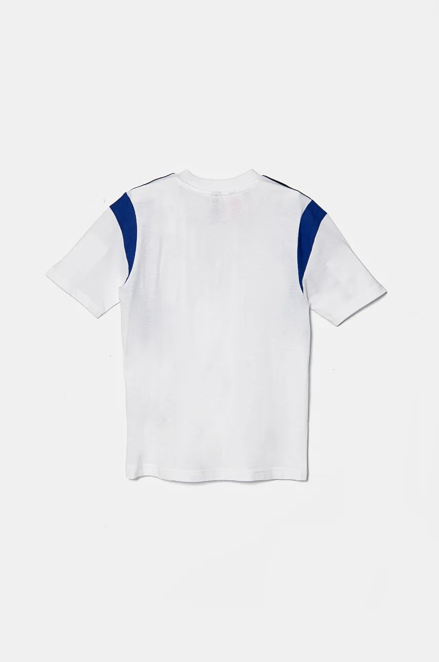 Детская хлопковая футболка adidas B T CB цвет белый с аппликацией JE0316 Детская хлопковая футболка adidas B T CB цвет белый с аппликацией JE0316
