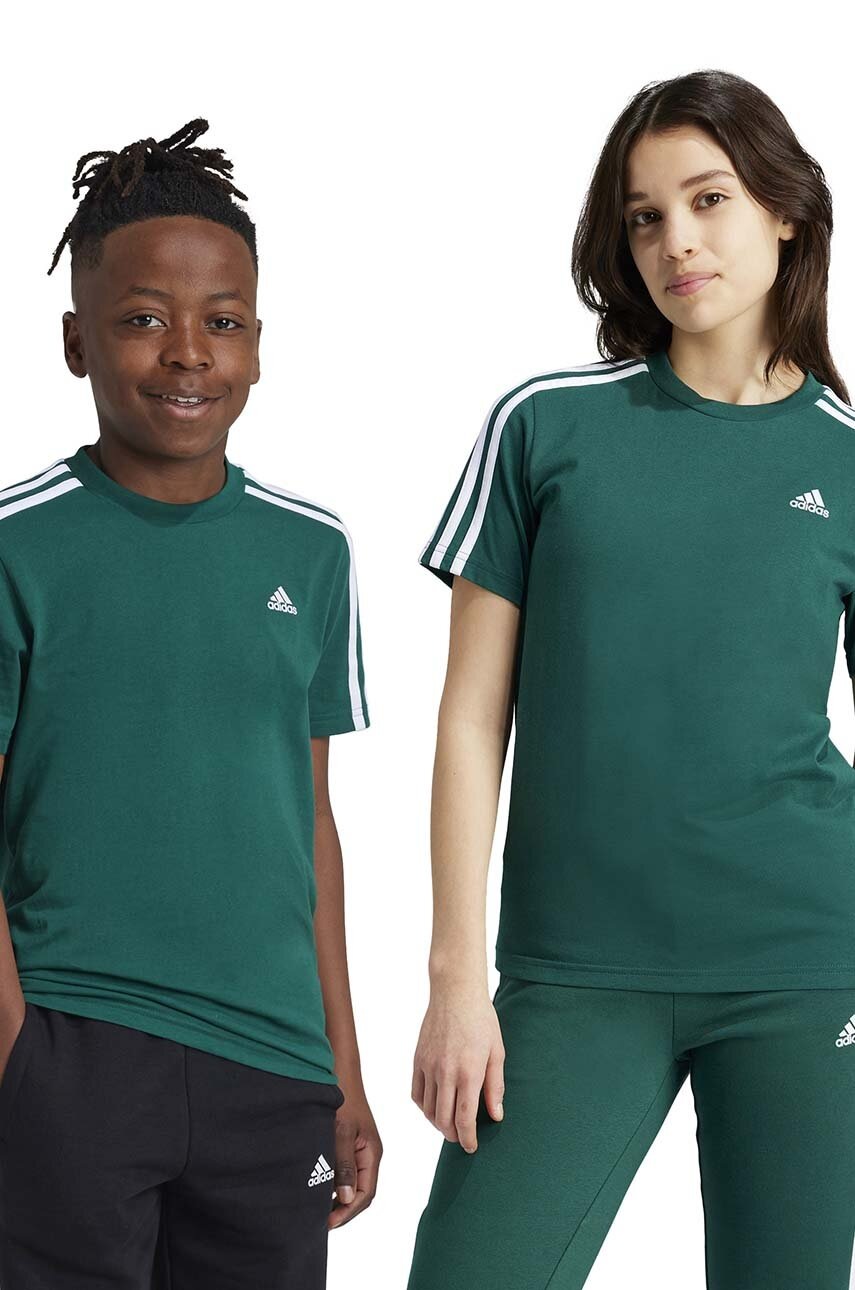 

Детска памучна тениска adidas U 3S TEE в зелено с апликация JF8744, Зелен