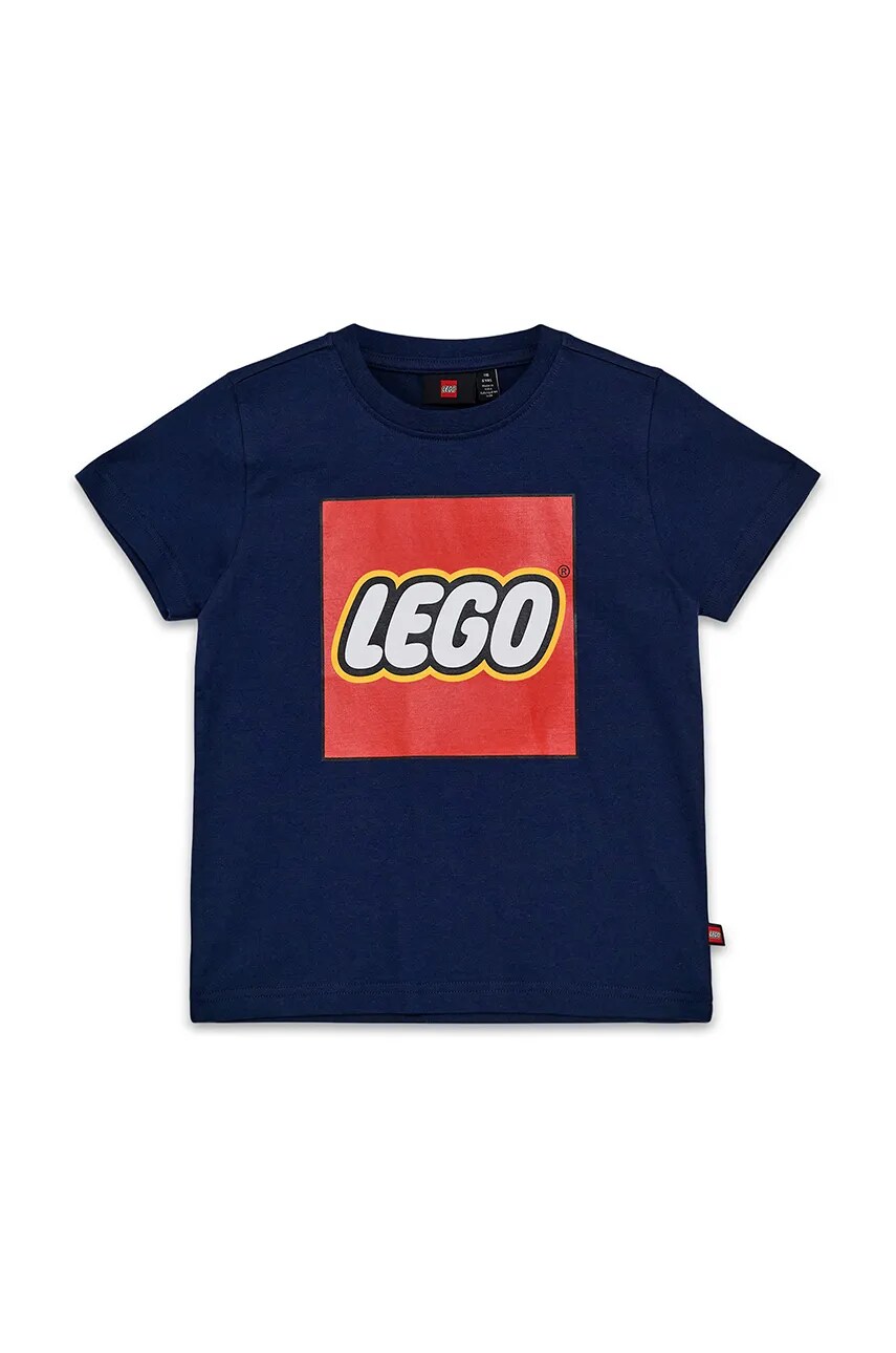 Lego tricou de bumbac pentru copii LWTANO 631 culoarea albastru marin, cu imprimeu, 12011363