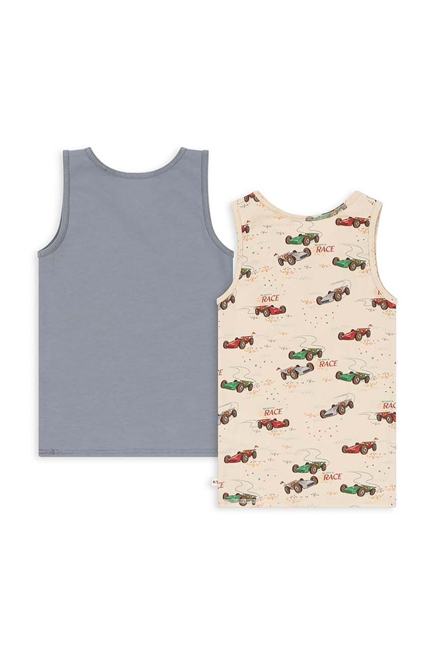 Dječji Top Konges Sløjd BASIC 2 PACK TANKTOP GOTS 2-pack Boja: Bež, S Uzorkom, KS101410