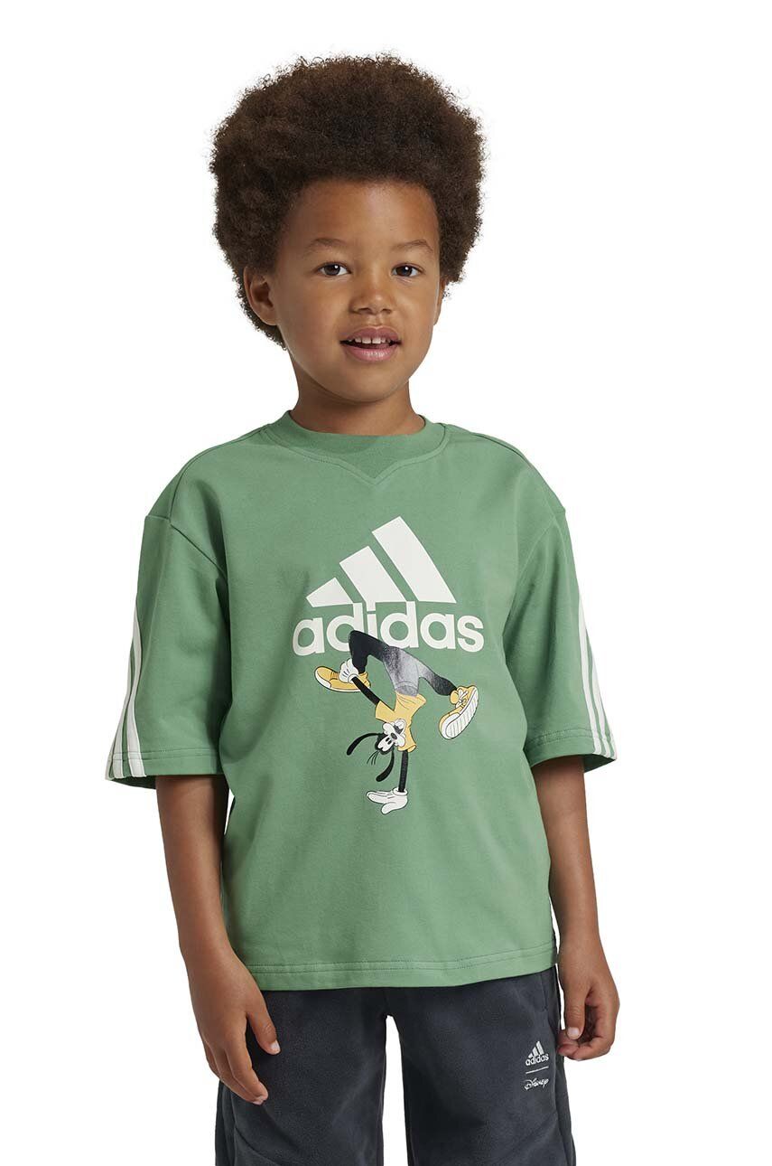 adidas tricou copii x Disney culoarea verde, cu imprimeu, IW0668