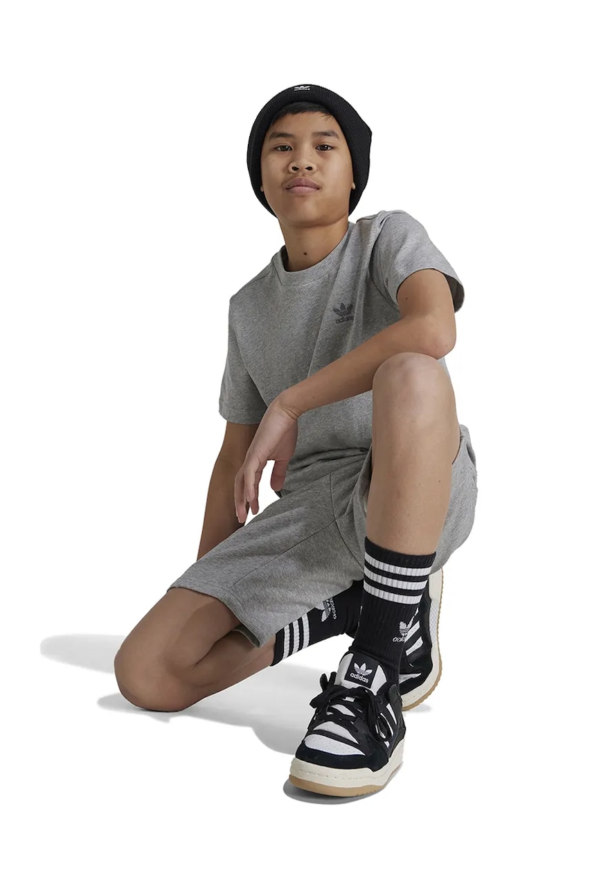 adidas Originals tricou de bumbac pentru copii TEE culoarea gri, melanj, IX5267 adidas Originals tricou de bumbac pentru copii TEE culoarea gri, melanj, IX5267