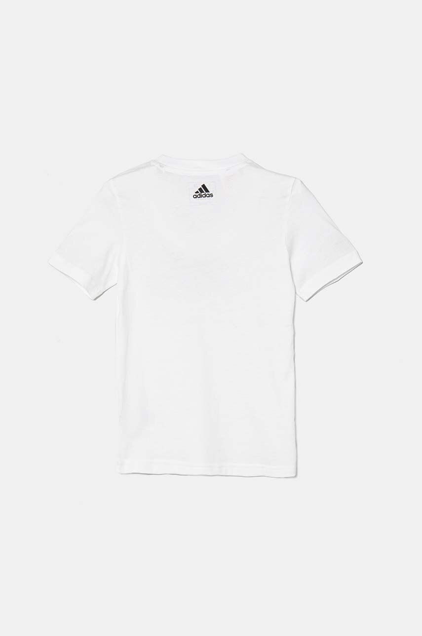 Adidas Tricou De Bumbac Pentru Copii U BL 2 TEE Culoarea Alb, Cu Imprimeu, IX9527