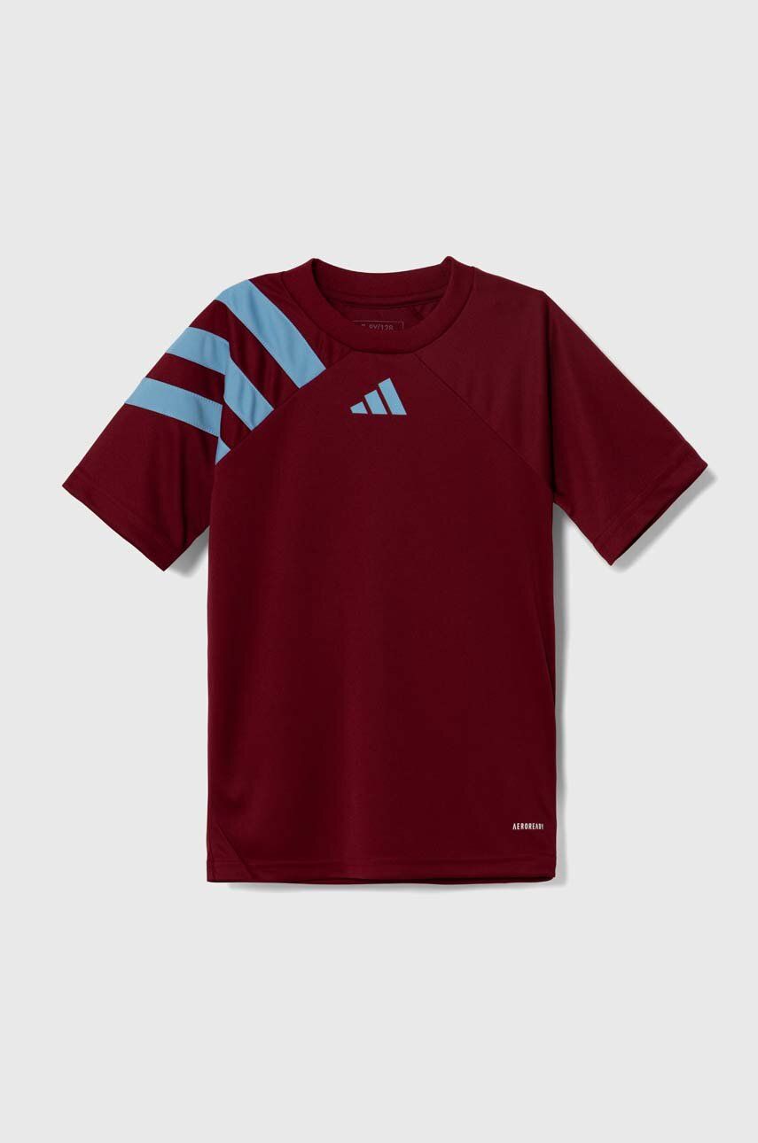 adidas Performance tricou copii FORTORE23 JSY Y culoarea bordo, cu imprimeu, IT5651