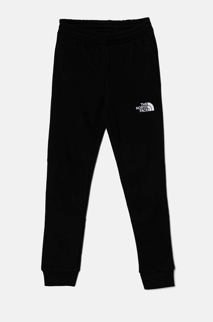 The North Face tricou de bumbac pentru copii VARSITGRAPHIC OVERSIZE SS TEE culoarea negru, cu imprimeu, NF0A89J0JK31