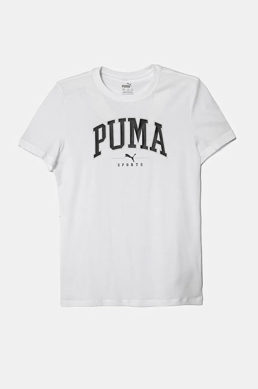 

Детска памучна тениска Puma SQUAD Tee в бяло с принт 681779, Бял