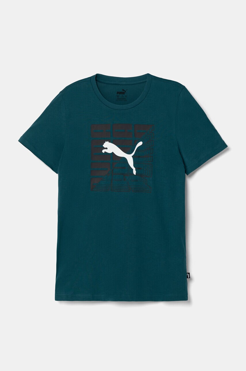 Puma tricou de bumbac pentru copii PHICS Tee 1 culoarea verde, cu imprimeu, 683404