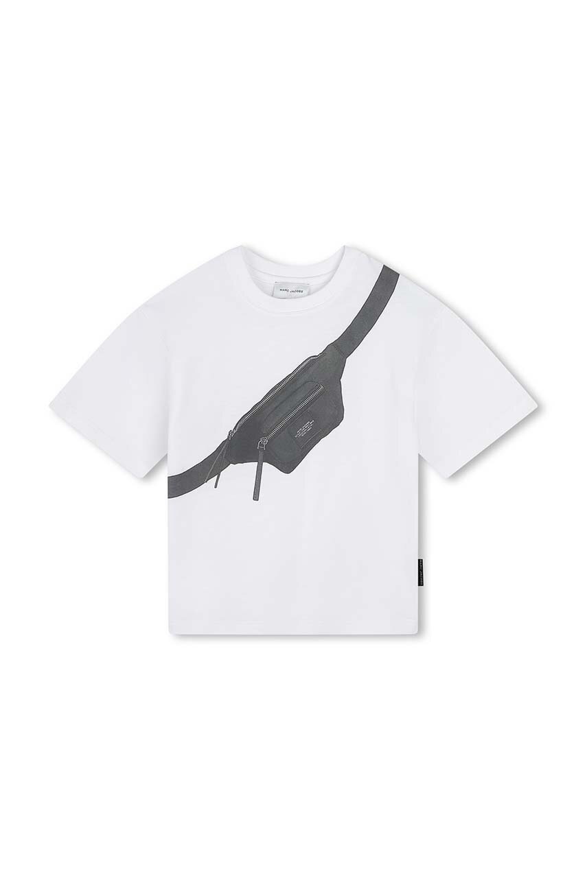 

Детска памучна тениска Marc Jacobs в бяло с принт W60256, Бял