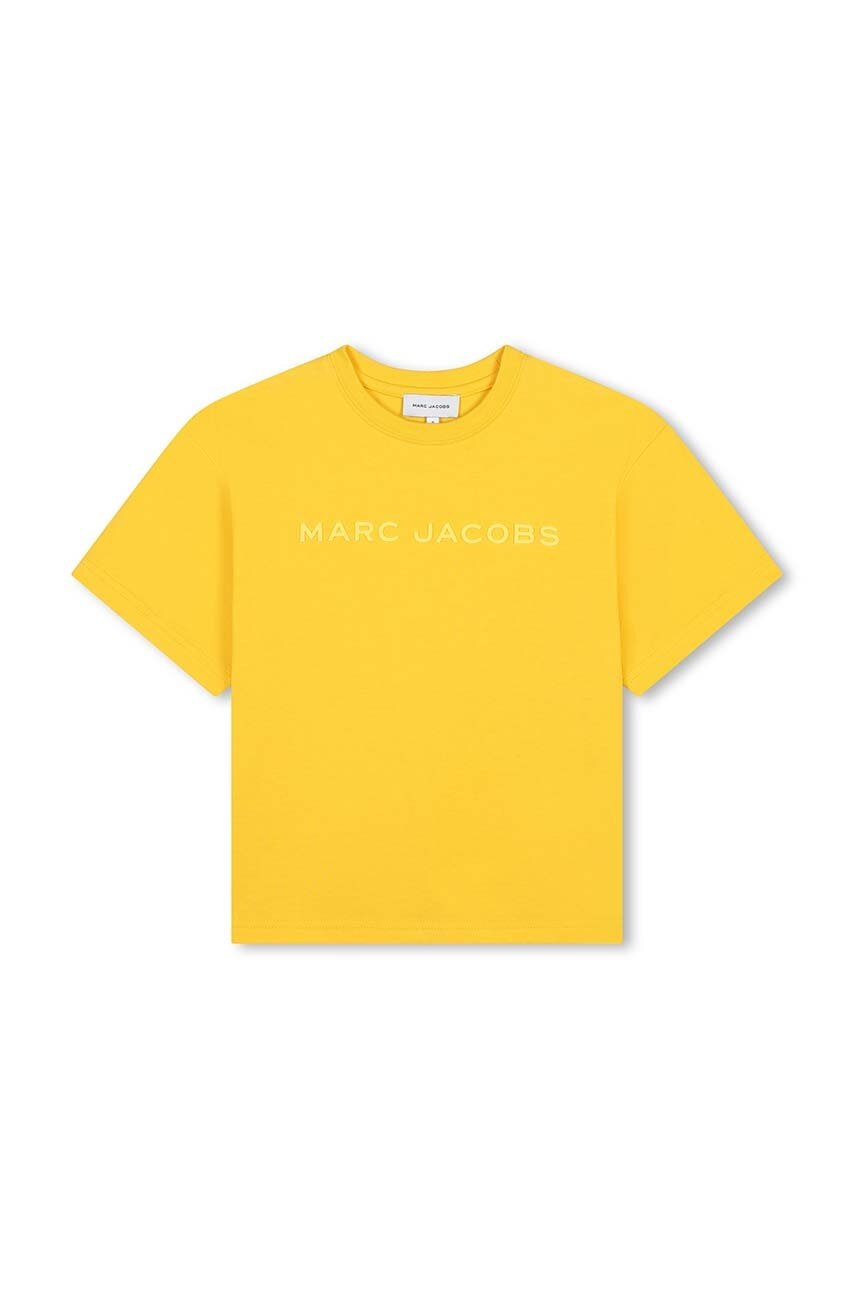 

Детска памучна тениска Marc Jacobs в жълто с принт W60317, Жълт