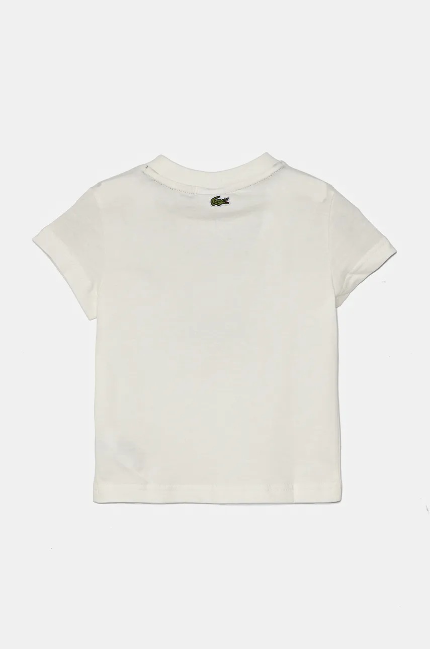 Детская хлопковая футболка Lacoste цвет белый с принтом TJ3003 Детская хлопковая футболка Lacoste цвет белый с принтом TJ3003