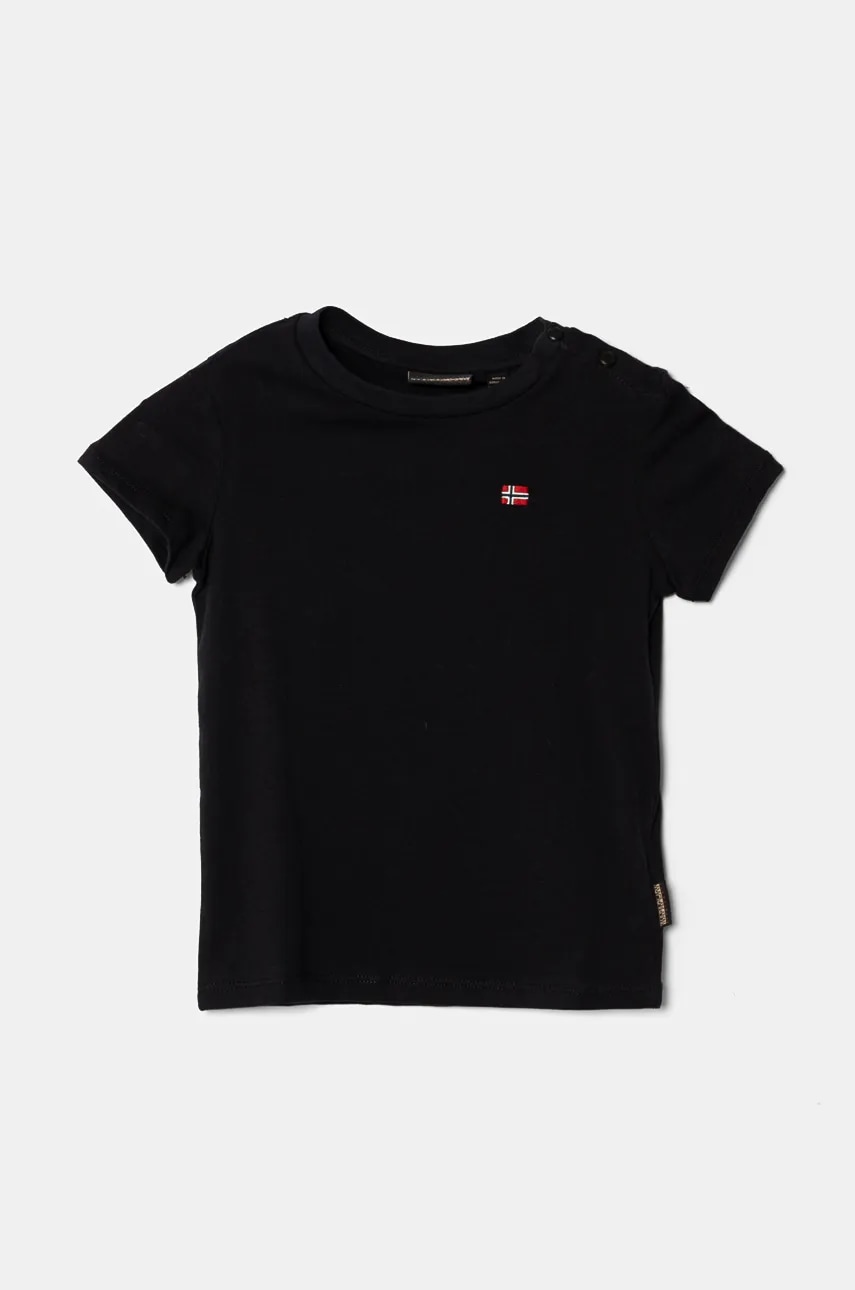 Napapijri tricou de bumbac pentru copii SALIS SS 2 culoarea albastru marin, neted, NP0A4GEH1761