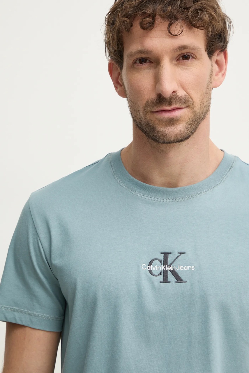 Бавовняна футболка Calvin Klein Jeans чоловічий колір чорний з аплікацією J30J325649 