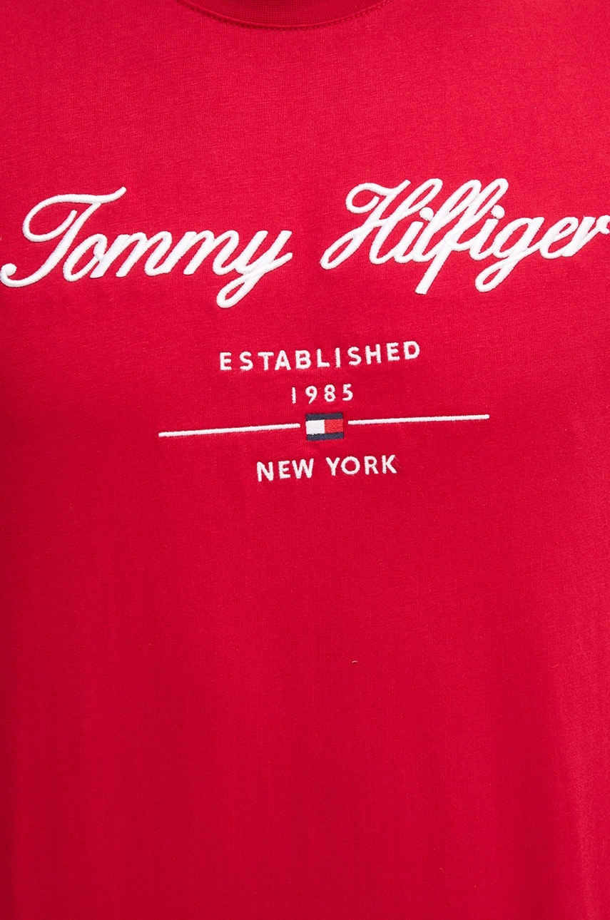Бавовняна футболка Tommy Hilfiger чоловіча колір синій з аплікацією MW0MW33691 