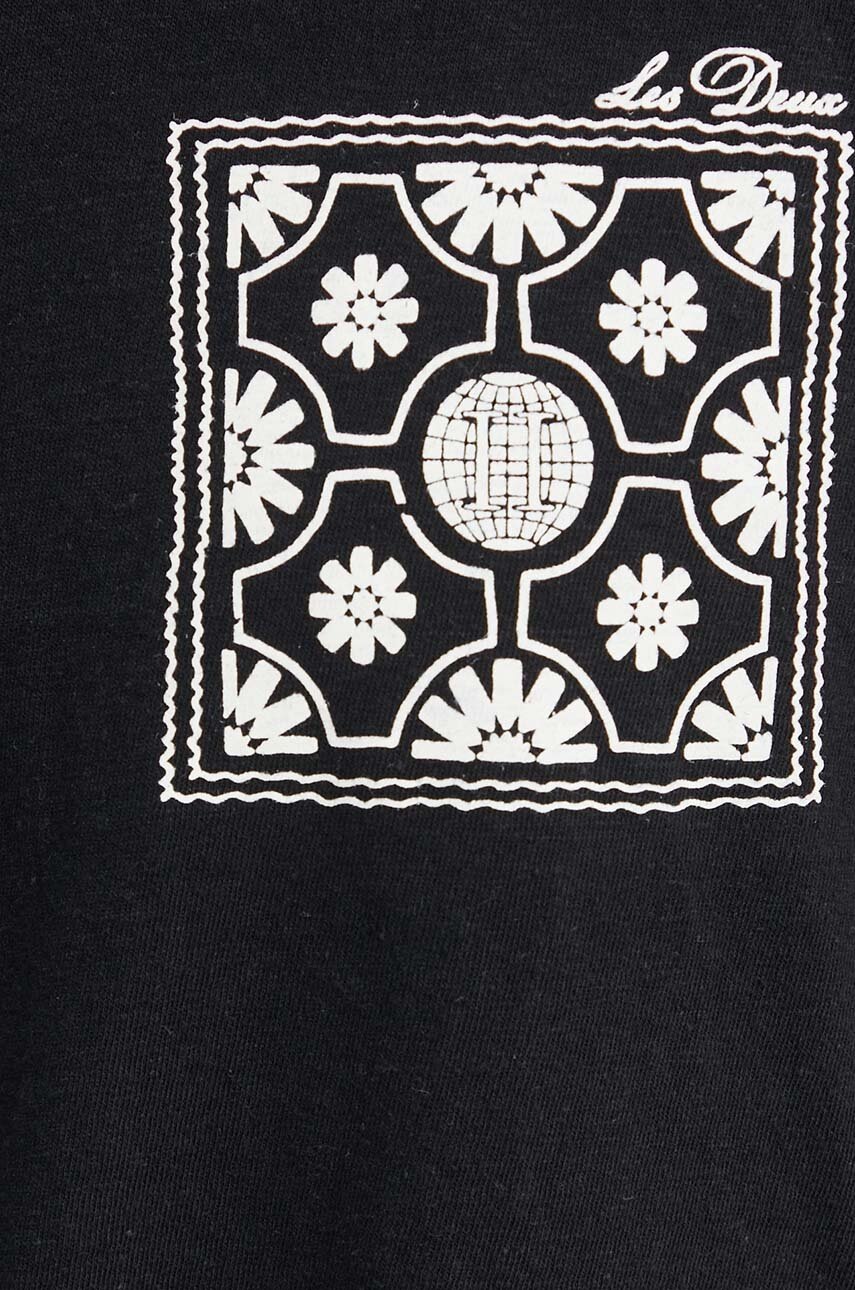 Μπλουζάκι με λινό μείγμα Les Deux χρώμα: μαύρο, LDM101176 φωτογραφία