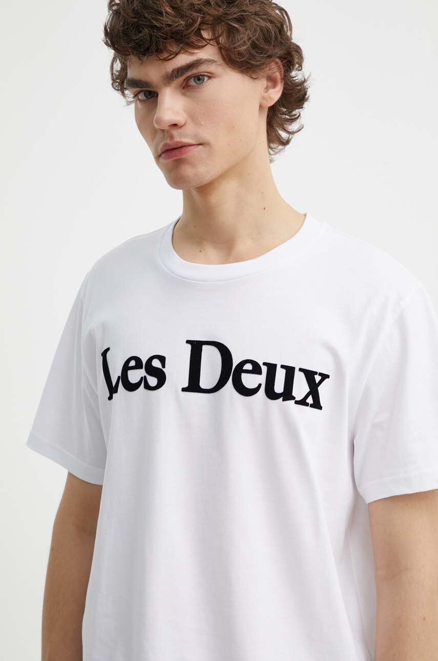 Βαμβακερό μπλουζάκι Les Deux ανδρικό, χρώμα: άσπρο, LDM101180 φωτογραφία