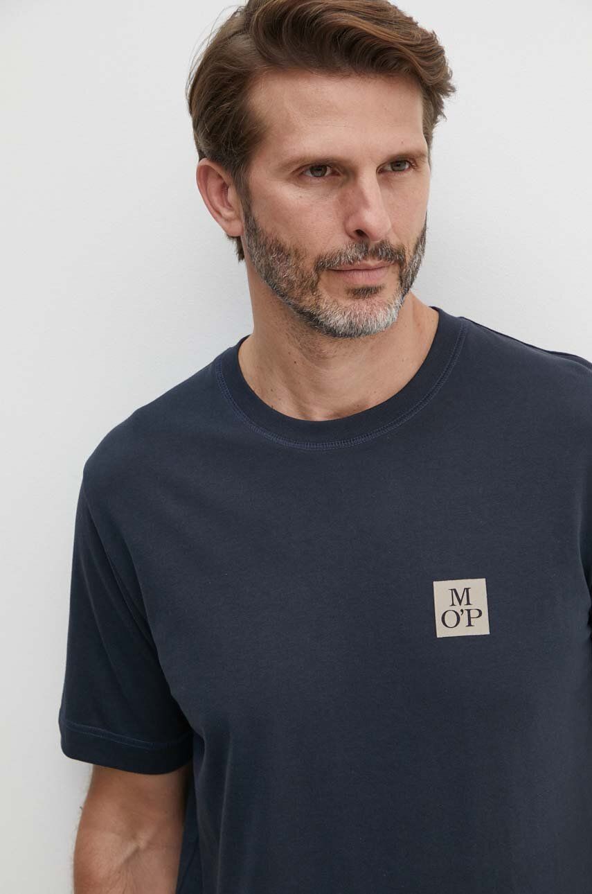 Bavlnené tričko Marc O'Polo pánske, tmavomodrá farba, jednofarebné, 426201251384
